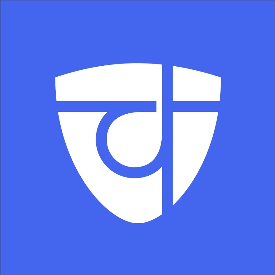 Blue with white d and shield driving tests logo