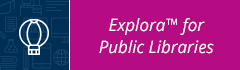 blue and pink Explora for Public Libraries Button