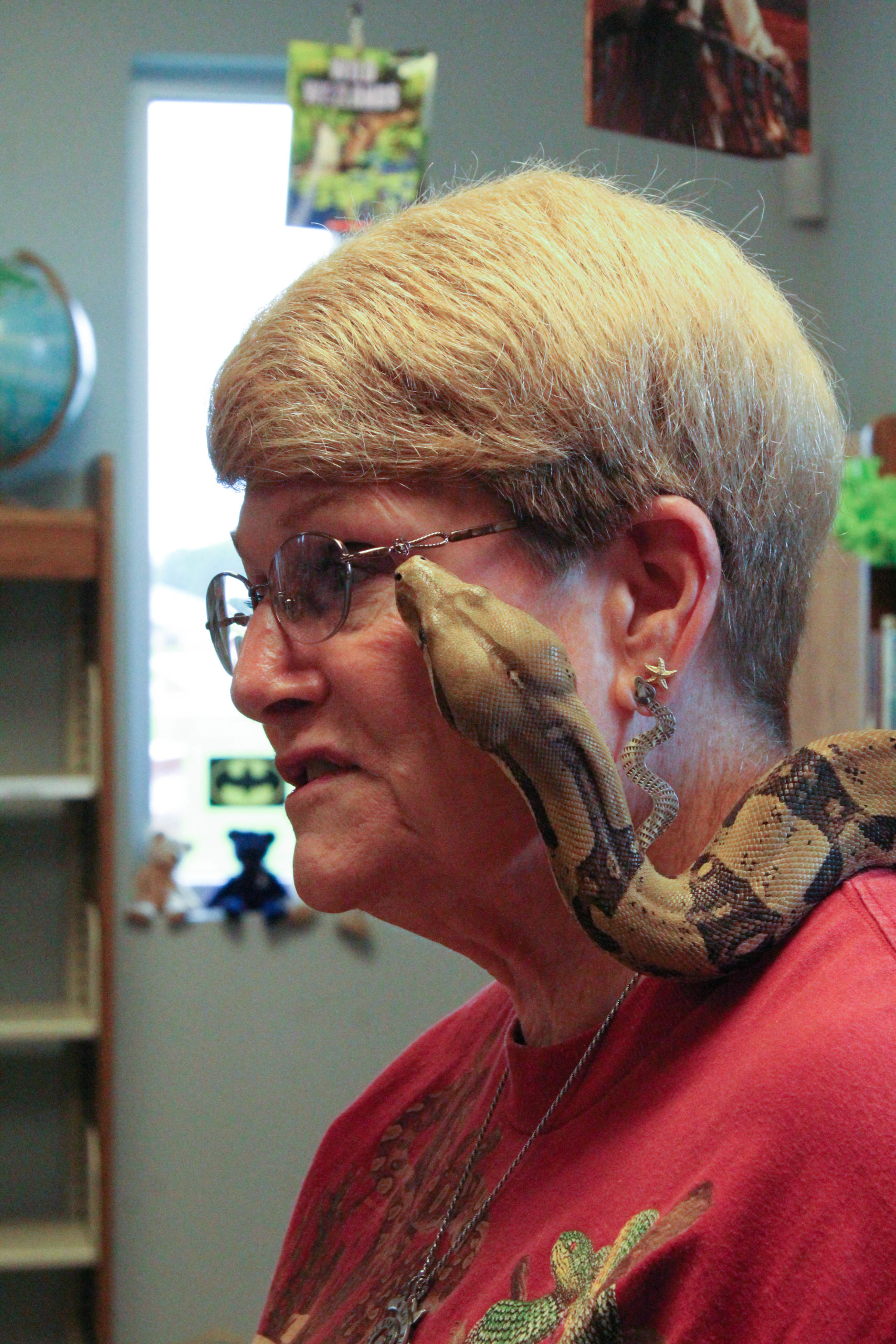 Connie "The Snake Lady" with one of her snakes