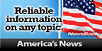 American Flag on a lighter blue background and says "Reliable information on any topic" with footer banner that reads, "America's News"